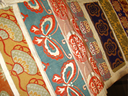 Collection of loop woven velvet fabrics produced during Meiji and Taisho periods.